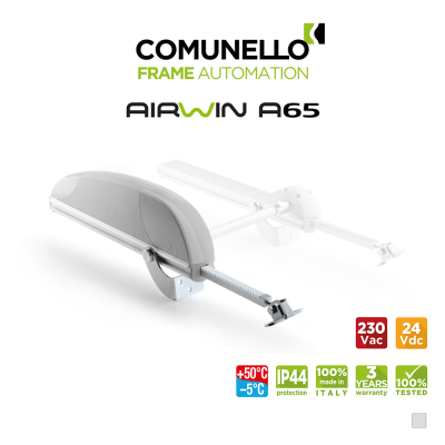 AIRWIN A65 Comunello - Attuatore elettrico a cremagliera per lucernari e cupole