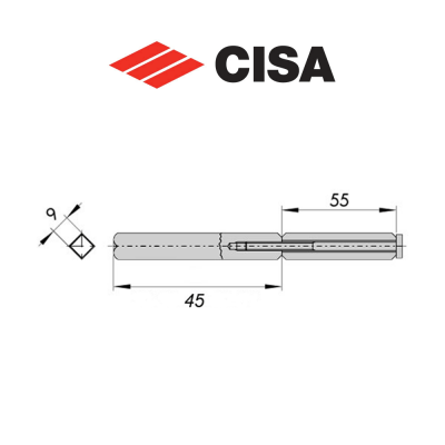 0708352 Cisa quadro maniglia sdoppiato in acciaio