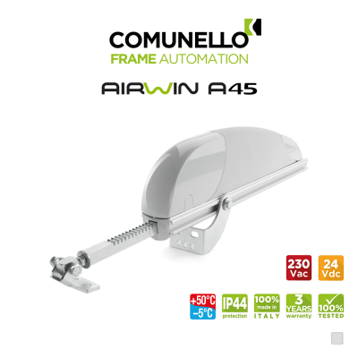 AIRWIN A45 Comunello - Attuatore elettrico a cremagliera per lucernari e cupole