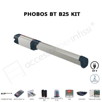 PHOBOS BT B25 KIT BFT completo 24 V per cancelli a battente