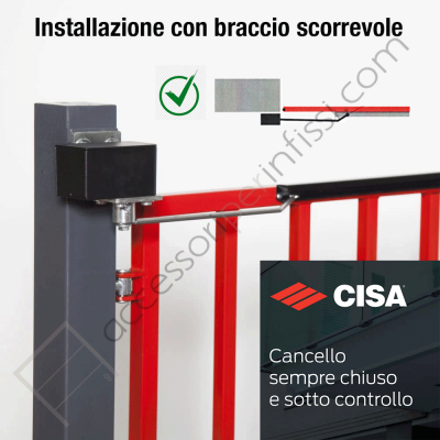 Chiudicancello Cisa C1310-01-0 completo di braccio a slitta