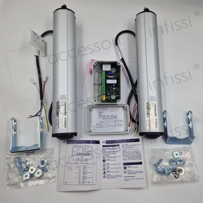 KIT D8 SYNCRO Mingardi - Coppia attuatori sincronizzati a stelo per finestre a sporgere e lucernari
