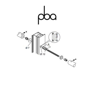 FIX.520.000I.B2 PBA - Kit di fissaggio contrapposto per legno, PVC, alluminio a 2-3 camere, perno=33 mm | Programma: 200P - 200
