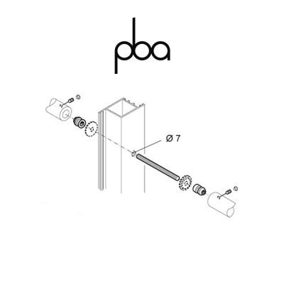 FIX.720.000I.B2 PBA - Kit di fissaggio contrapposto per legno, alluminio, PVC
