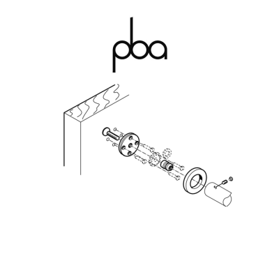 FIX.913.000D.81 PBA - Kit di fissaggio singolo non passante con rosetta per legno, PVC, alluminio, diametro Ø35 | Programma M18