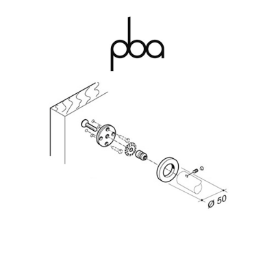FIX.925.000I PBA - Kit di fissaggio singolo non passante con rosetta per legno, PVC, alluminio | Programma: 200P - 200