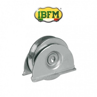 388 IBFM - Ruota per cancelli con supporti laterali 1 cuscinetto gola V