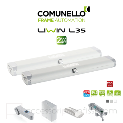 KIT LIWIN L35 2W-NET 230V Comunello - Doppio attuatore elettrico a catena per finestre vasistas e a sporgere