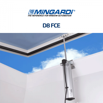 D8 FCE Mingardi | Attuatore elettrico a stelo per finestre a sporgere e lucernari