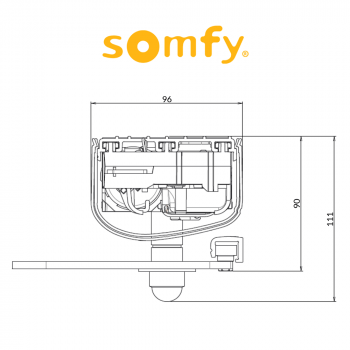 YSLO FLEX io 1P Somfy radio motor for single-leaf swing shutters 
