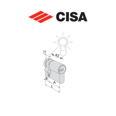 Cisa C2000 European profile half cylinder art. 0G304