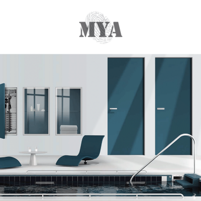 MYA Royal Pat - Reversible flush-to-wall center wall door for interiors