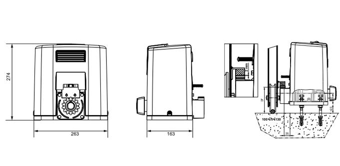 ELIXO 500 3S 24V IO Somfy DISEGNO TECNICO Somfy